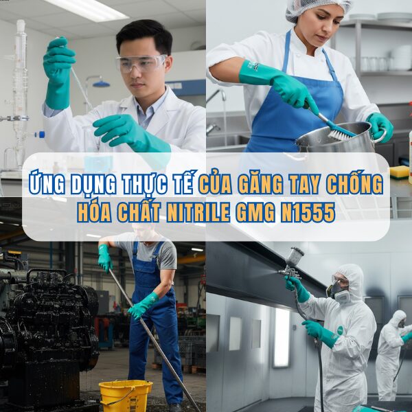 Găng Tay Nitrile GMG N1555 – Lựa Chọn Phù Hợp Cho Môi Trường Ẩm Ướt Và Hóa Chất