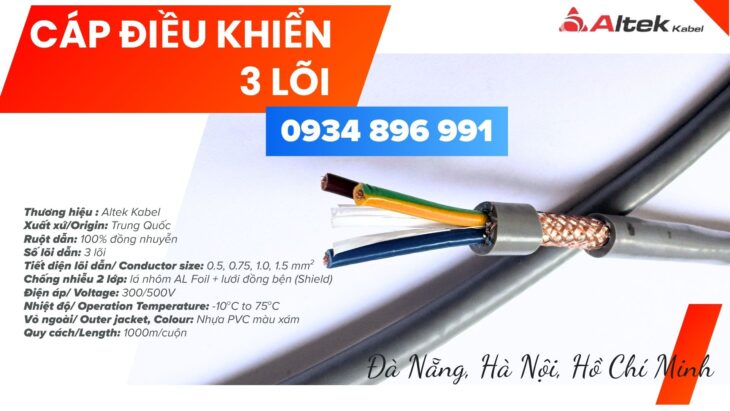 Cáp Điều Khiển 3×0.75 Giao Ngay Khánh Hòa, Gia Lai, Bình Định
