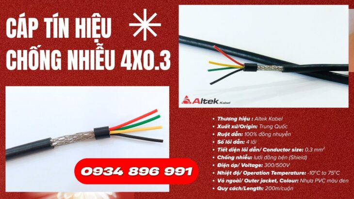 Cáp Tín Hiệu Chống Nhiễu 4 Lõi Đà Nẵng, Quảng Trị, Quảng Nam, Huế