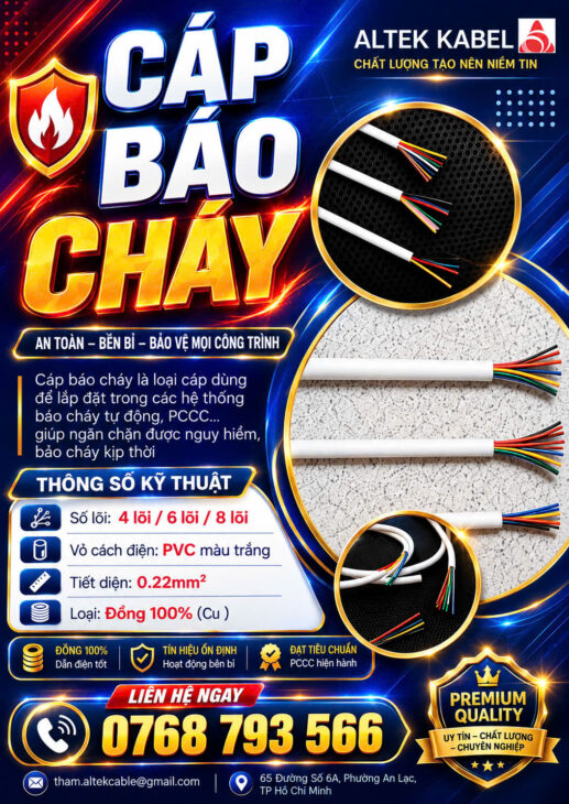 CẦN BÁN Cáp Báo Cháy ALTEK KABEL – Giải Pháp Kết Nối An Toàn Cho Hệ Thống Báo Cháy