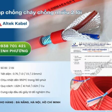 Cáp chống cháy chống nhiễu 2 lõi – Hàng sẵn kho, giao nhanh toàn quốc Đà Nẵng, HN Cáp chống cháy chống nhiễu 2 lõi – Hàng sẵn kho, giao nhanh toàn quốc Đà Nẵng, HN