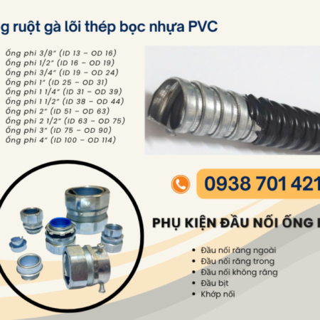 Ống ruột gà thép bọc nhựa PVC dùng cho tủ điện và máy móc Gia Lai, Bình Định, Huế Ống ruột gà thép bọc nhựa PVC dùng cho tủ điện và máy móc Gia Lai, Bình Định, Huế