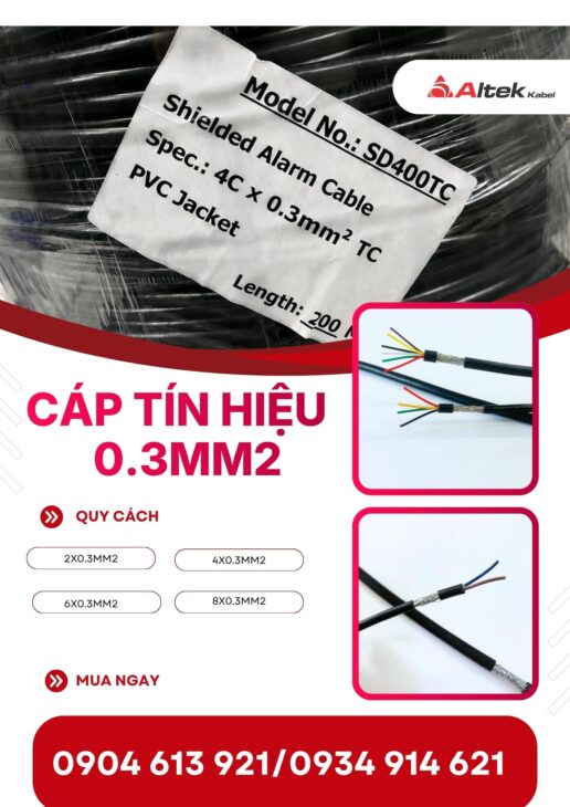 Cáp tín hiệu chống nhiễu 2×0.3/4×0.3/6×0.3/8×0.3 Altek Kabel