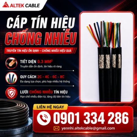 Cáp Tín Hiệu Chống Nhiễu 0.3mm² Altek Kabel 2 Lõi – 4 Lõi – 6 Lõi – 8 Lõi