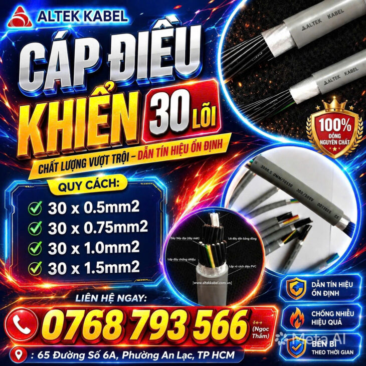 CẦN BÁN Cáp Điều Khiển ALTEK KABEL 30 lõi