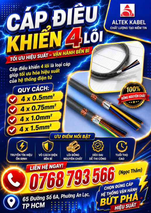 CẦN BÁN Cáp Điều Khiển ALTEK KABEL 4 Lõi – Tối Ưu Hóa Hiệu Suất