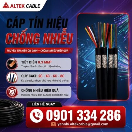 Cáp Tín Hiệu Chống Nhiễu 0.30mm² 2–8 Lõi – ALTEK KABEL Cáp Tín Hiệu Chống Nhiễu 0.30mm² 2–8 Lõi – ALTEK KABEL