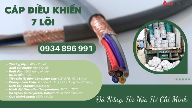 Cáp Điều Khiển 7X0.75 Chống Nhiễu – Cung Cấp Hà Nội, Bắc Ninh, Hưng Yên, Hải Dương