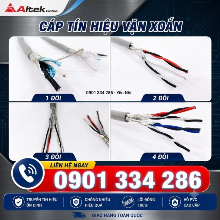Cáp Tín Hiệu Vặn Xoắn Chống Nhiễu Altek Kabel – 16AWG 18AWG 20AWG 22AWG