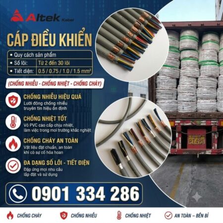 Cáp Điều Khiển Ruột Đồng 2–30 Lõi ALTEK KABEL Cáp Điều Khiển Ruột Đồng 2–30 Lõi ALTEK KABEL