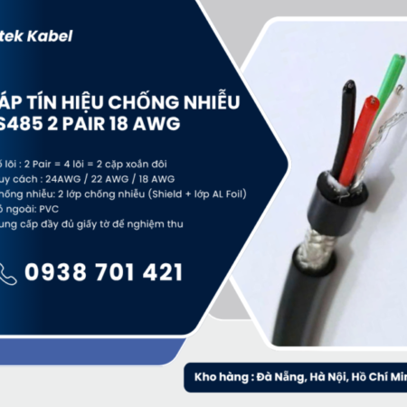 Cáp tín hiệu chống nhiễu RS485 2 Pair 18AWG phân phối Hà Nội, Hải Phòng, Hải Dương Cáp tín hiệu chống nhiễu RS485 2 Pair 18AWG phân phối Hà Nội, Hải Phòng, Hải Dương