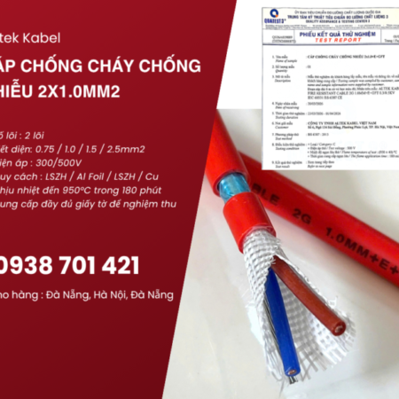 Cáp chống cháy chống nhiễu 2×1.0mm² sẵn kho, phân phối toàn quốc Cáp chống cháy chống nhiễu 2×1.0mm² sẵn kho, phân phối toàn quốc