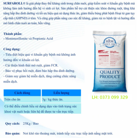 SURFAROLL® – MONTMORILLONITE HỖ TRỢ KIỂM SOÁT AHPND