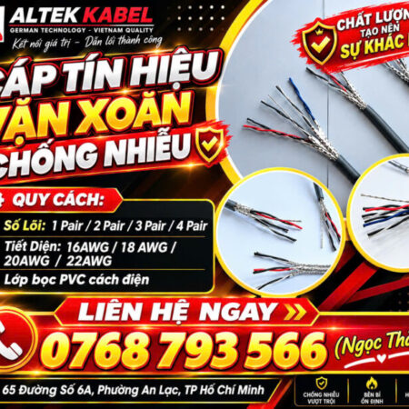 CẦN BÁN Cáp Tín Hiệu Vặn Xoắn Chống Nhiễu ALTEK KABEL – Đa Dạng Quy Cách CẦN BÁN Cáp Tín Hiệu Vặn Xoắn Chống Nhiễu ALTEK KABEL – Đa Dạng Quy Cách