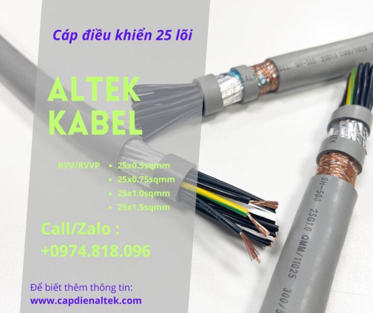 Altek Kabel: Cáp điều khiển 25 lõi loại mềm