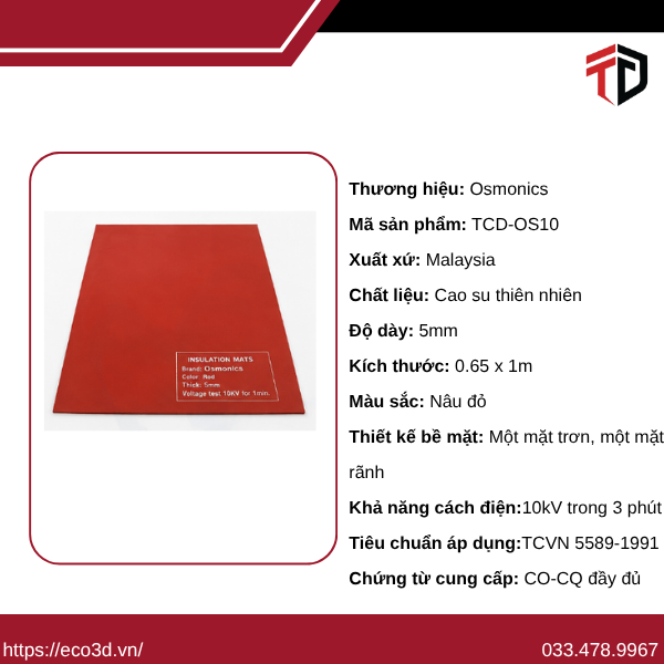 Thảm Cách Điện Osmonics 10KV/3 phút Chính Hãng