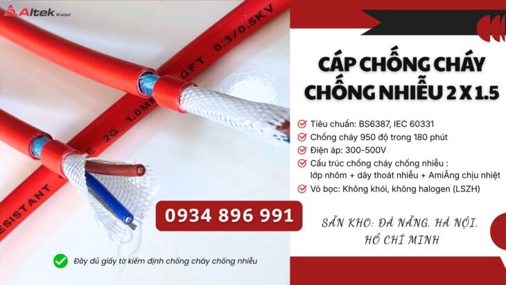 Cáp Chống Cháy Chống Nhiễu 2×2.5 Mm2 Giao Ngay Hà Nội, Bắc Ninh, Hưng Yên. Cáp Chống Cháy Chống Nhiễu 2×2.5 Mm2 Giao Ngay Hà Nội, Bắc Ninh, Hưng Yên.