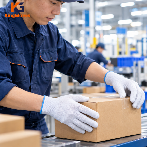 Găng Tay Phôi Không Nhúng Keo 13 Kim Polyester Trắng – Nhẹ, Dễ Thao Tác
