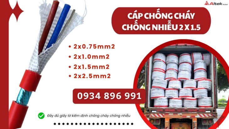 Cáp Chống Cháy Chống Nhiễu 2×2.5 Mm2 Giao Ngay Hà Nội, Bắc Ninh, Hưng Yên.