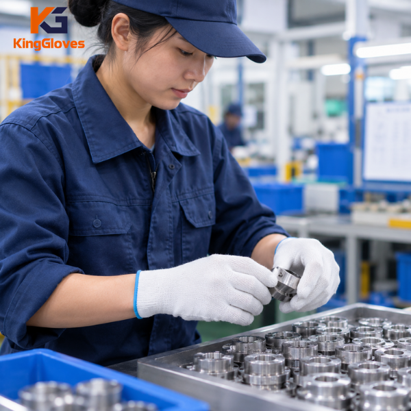 Găng Tay Phôi Không Nhúng Keo 13 Kim Polyester Trắng – Nhẹ, Dễ Thao Tác
