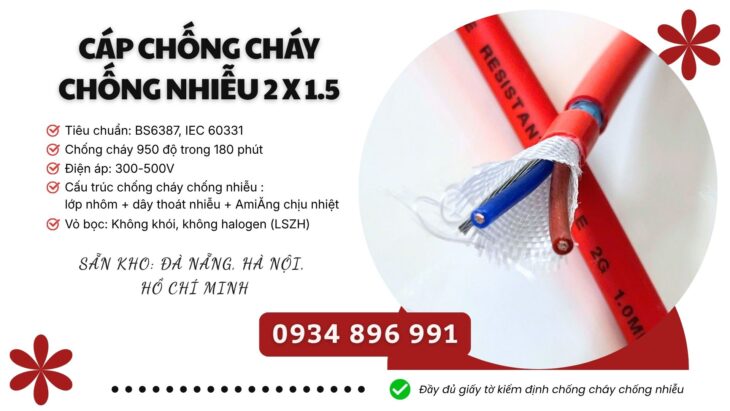 Cáp Chống Cháy Chống Nhiễu 2×2.5 Mm2 Giao Ngay Hà Nội, Bắc Ninh, Hưng Yên.