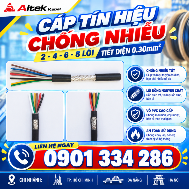 Cáp Tín Hiệu Chống Nhiễu 0.22mm² Ruột Đồng ALTEK KABEL