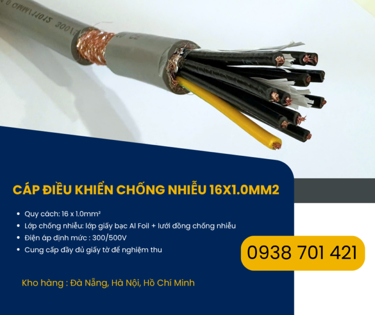Cáp điều khiển chống nhiễu 16×1.0mm² Altek Kabel – SH-11016 phân phối toàn quốc