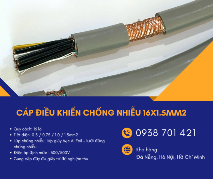 Cáp điều khiển chống nhiễu 16×1.5mm² Altek Kabel SH-11516 –Cáp điều khiển 16 lõi có lưới chống nhiễu