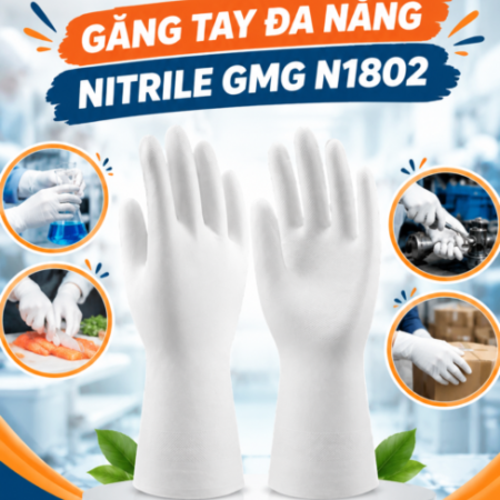 Găng Tay Đa Năng Nitrile GMG N1802 – Sản Phẩm Đáng Tham Khảo Cho Nhà Máy Chế Biến Găng Tay Đa Năng Nitrile GMG N1802 – Sản Phẩm Đáng Tham Khảo Cho Nhà Máy Chế Biến