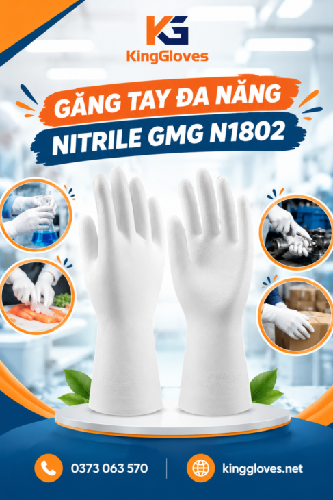 Găng Tay Đa Năng Nitrile GMG N1802 – Sản Phẩm Đáng Tham Khảo Cho Nhà Máy Chế Biến