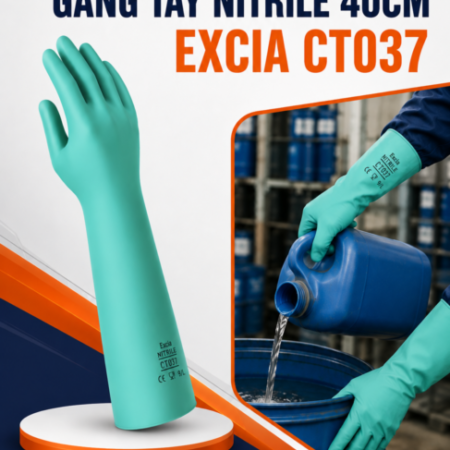 Găng Tay Nitrile 40cm Excia CT037 Trong Công Việc Vệ Sinh Công Nghiệp