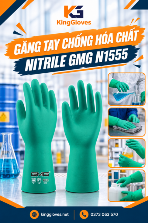 GMG N1555 – Găng Tay Nitrile Cho Công Việc Bảo Trì Và Xử Lý Dầu Mỡ