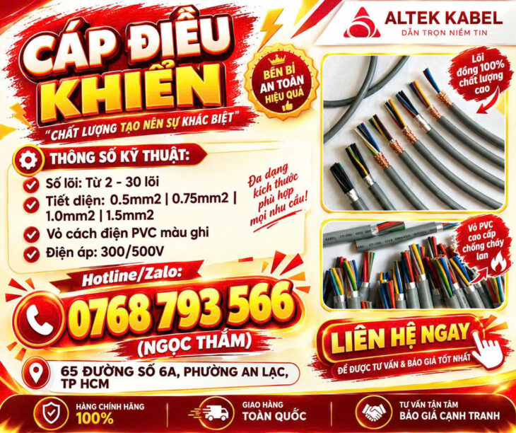 CẦN BÁN Cáp Điều Khiển ALTEK KABEL – Chất Lượng, Hiệu Qủa Vượt Trội